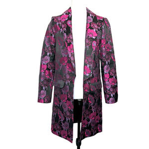 Revolve x House of Harlow Coat Brocade Jacket‎ Black Pink Purple Sz XS